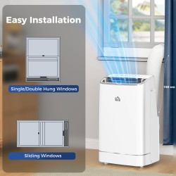 HOMCOM 14,000 BTU WiFi-airconditioner met verwarming
