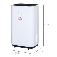HOMCOM 16L/Day Dehumidifier | LED Screen, Sleep, Timer