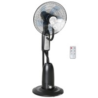 HOMCOM 18" Standventilator mit Wassersprühnebel, Luftbefeuchter-Ventilator, Standventilator mit 3 Geschwindigkeiten, 2.8L Wasser
