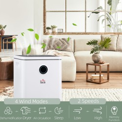 HOMCOM 10L/Day Smart Dehumidifier | WiFi App, 2.5L Tank