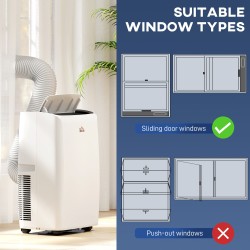 HOMCOM 14,000 Climatiseur mobile BTU, avec écran LED - Blanc