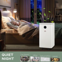 HOMCOM 10L/Day Smart Avfukter | WiFi App, 2.5L Tank
