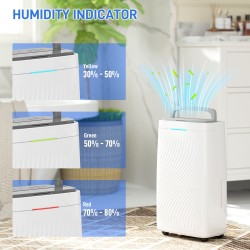 HOMCOM 16L/Deumidificatore Giornaliero | Multi-Modalità, Ruote — Bianco