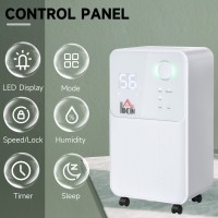 HOMCOM 12L/Day Dehumidifier | Quiet 38dB, 4 Modes, Timer