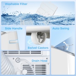 HOMCOM 14,000 BTU WiFi-airconditioner met verwarming