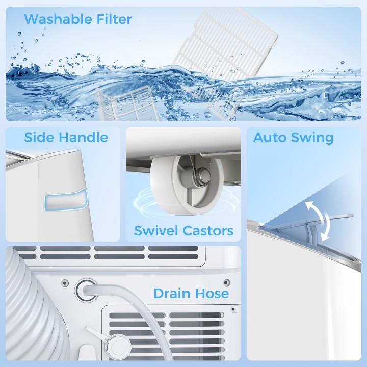 HOMCOM 14,000 BTU WiFi Air Conditioner with Heater