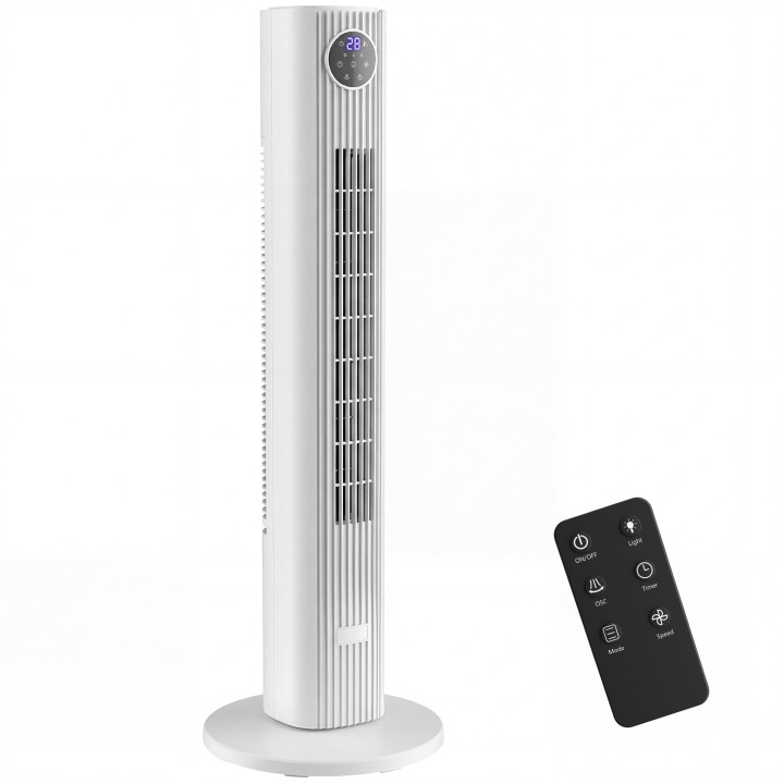 HOMCOM 36 Inch BLDC Tower Fan - Black