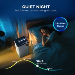 HOMCOM 12L/Deshumidificador de Día con Filtro | Silencioso 38dB — Blanco