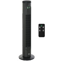 HOMCOM 30'' Freistehender Turmventilator, 3 Geschwindigkeit 3 Modus, 10h Timer, 70 Grad Oszillation, LED-Licht, 5M Fernbedienung
