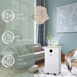 HOMCOM 10L/Tag smarter Luftentfeuchter | WiFi-App, 2.5L Tank