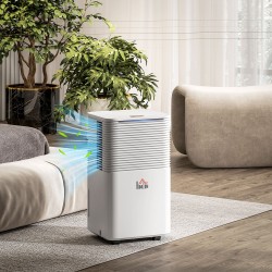 HOMCOM 12L/Deshumidificador de Día | 2L Depósito, Secado de Ropa, Automático