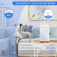 HOMCOM 10L/Day Dehumidifier with Air Purifier | 5 Modes