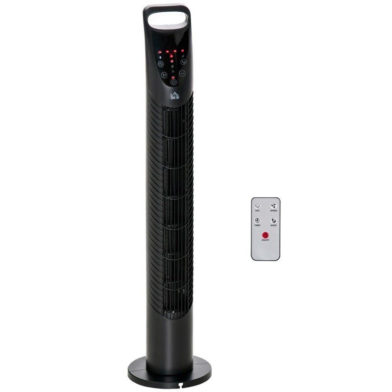 HOMCOM 31 Inch Bladeless Tower Fan - Zwart
