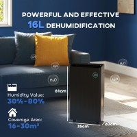 HOMCOM 16L/Day Dehumidifier | Air Purifier, UVC, Ioniser