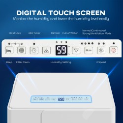 HOMCOM 30L/Day Dehumidifier | Laundry Drying, 40–80m² — White