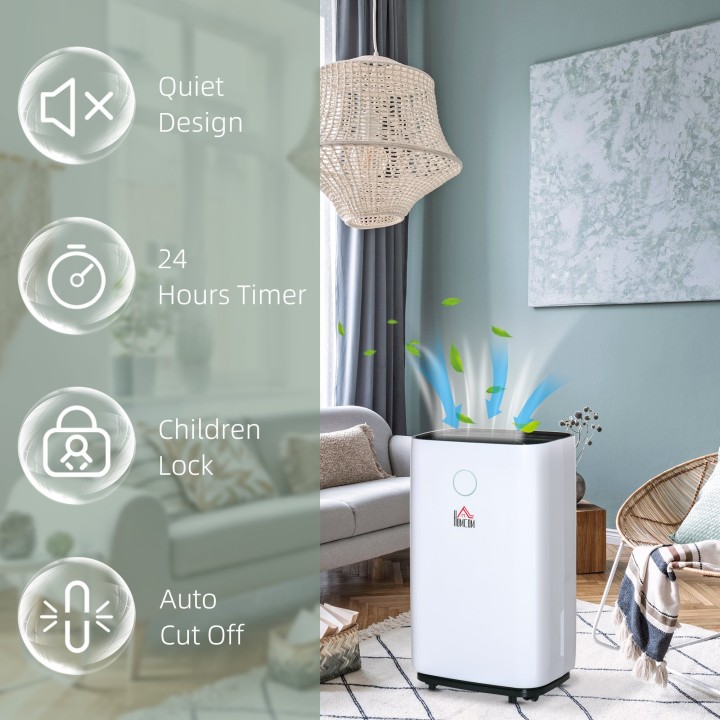 HOMCOM 16L/Day Dehumidifier | LED Screen, Sleep, Timer