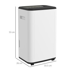 HOMCOM 20L/Tag Luftentfeuchter | 6L Tank, 3 Modi, Timer
