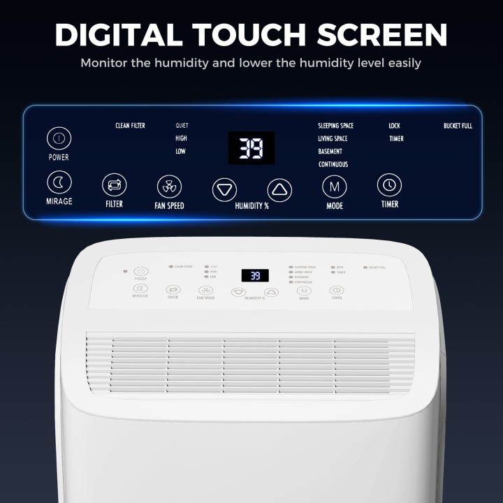 HOMCOM 30L/Day Dehumidifier | Auto-Clean Filter, 4L Tank