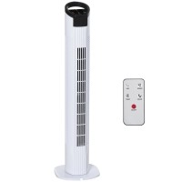 HOMCOM 31" Freestanding Tower Fan, 3 Speed 3 Mode, 7.5H Timer, Oscillating, LED Panel, Remote Control, 31 Inch Standing Fan, Whi