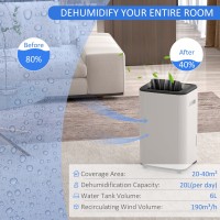 HOMCOM 20L/Day Dehumidifier | 6L Tank, 3 Modes, Timer