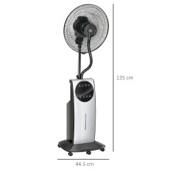 HOMCOM 16 Inch Pedestal Misting Fan - Black
