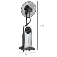 HOMCOM 16 Inch Pedestal Misting Fan - Black