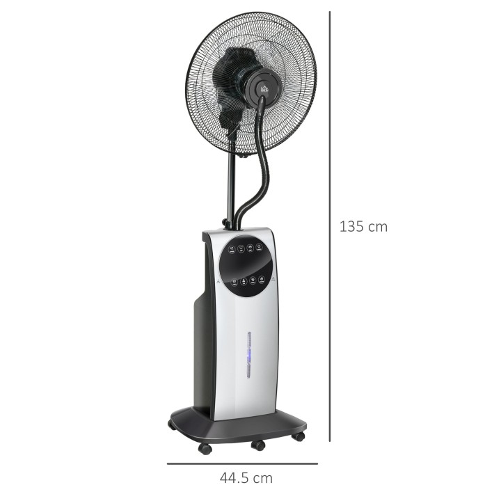 HOMCOM 16 Inch Pedestal Misting Fan - Black
