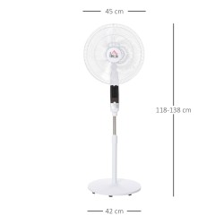 HOMCOM 16 Tum golvfläkt med fjärrkontroll