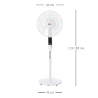 HOMCOM 16 Ventilateur sur pied avec télécommande en pouces