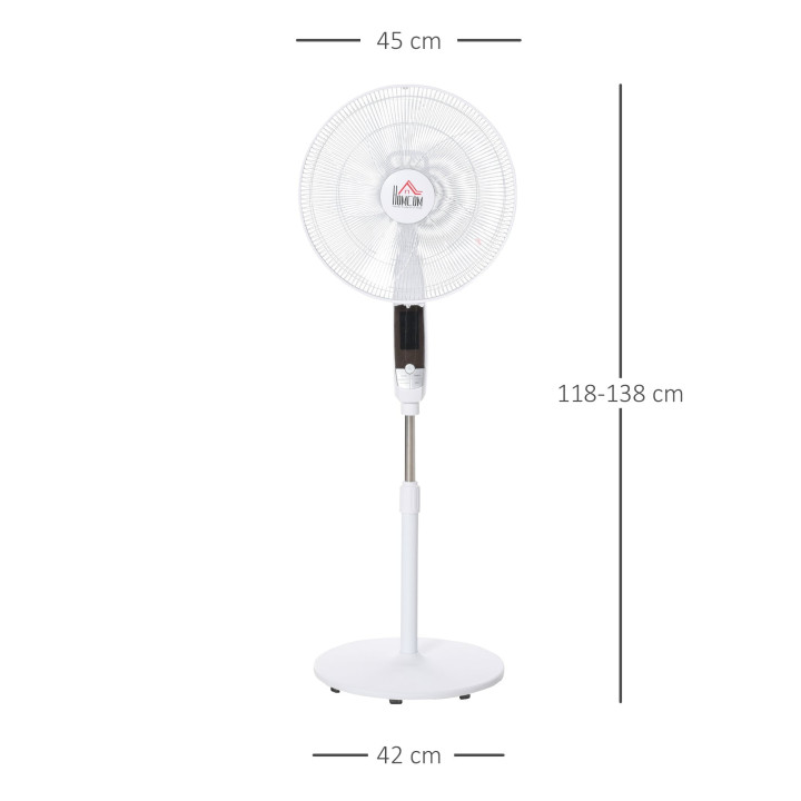HOMCOM 16 Inch Pedestal Fan with Remote