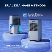 HOMCOM 20L/Deumidificatore da giorno | Schermo LED, Sonno, Timer
