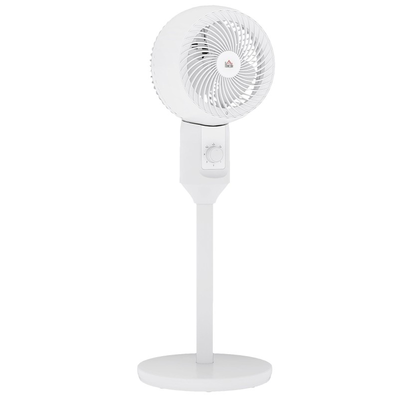 HOMCOM 32" Pedestal ventilator, 70° Oscillerende 90° Lodret vip luftcirkulator med 3 hastigheder, gulvventilator til hjem, konto