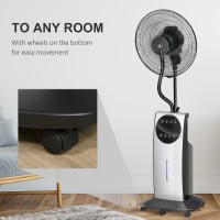 HOMCOM 16 Zoll-Standventilator mit Wassernebelfunktion - Schwarz