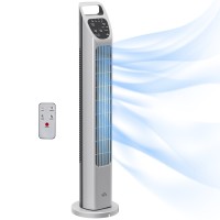 HOMCOM 31 Zoll Oszillierender Turmventilator mit Fernbedienung, 4H Timer, 3 Geschwindigkeit 3 Modi, Leiser elektrischer Standven
