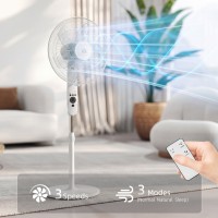 HOMCOM 124cm Ventilatore a colonna con modalità sonno, ventilatore oscillante da pavimento con 3 modalità, telecomando, altezza 
