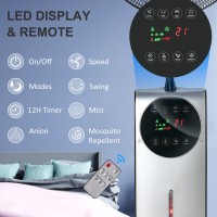 HOMCOM 16 Inch Ventilator met waternevel - Zwart