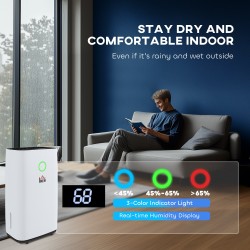 HOMCOM 20L/Day Dehumidifier | LED Screen, Sleep, Timer