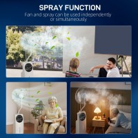 HOMCOM 135cm gulvvifte med vannspray fuktighetsgivende tåkevifte, hvit