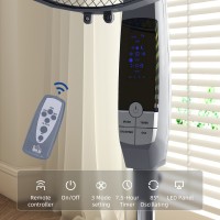 HOMCOM 16Ventilateur sur pied oscillant avec télécommande, gris