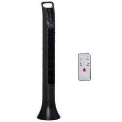 HOMCOM 36'' Vapaasti seisova tornituuletin, 3 Nopeus 3 Tila, 7.5h Ajastin, 70 Asteen heilunta, LED-paneeli, 5M Kauko-ohjain, mus