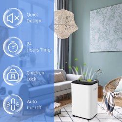 HOMCOM 20L/Day Dehumidifier | 6L Tank, 3 Modes, Timer
