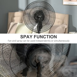 HOMCOM 16 Zoll-Standventilator mit Wassernebelfunktion - Schwarz