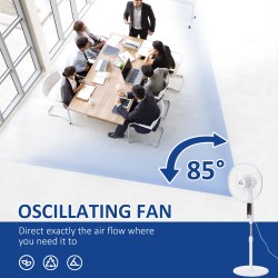HOMCOM 16 Inch Pedestal Fan with Remote