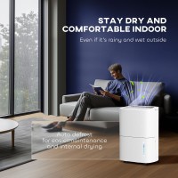 HOMCOM 20L/Déshumidificateur Jour | Commande Tactile, 5L Réservoir — Blanc