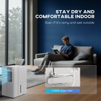 HOMCOM 30L/Déshumidificateur de jour | Séchage du linge, 40–80m² — Blanc