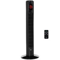 HOMCOM 38'' Ventilatore a torre autonomo, 3 Velocità 3 Modalità, 12Timer h, 70 Oscillazione a gradi, pannello LED, 5M Telecomand