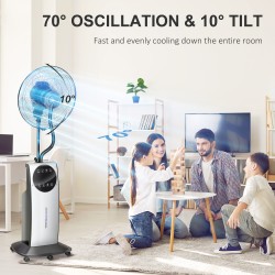 HOMCOM 16 Zoll-Standventilator mit Wassernebelfunktion - Schwarz