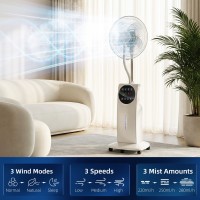 HOMCOM 135cm Standventilator mit Wassersprühnebel, Luftbefeuchter, Sprühnebelventilator, Weiß