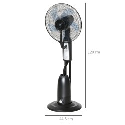 HOMCOM 18" Pedestal Fan with Water Mist Spray, Humidifying Misting Fan, Standing Fan with 3 Speeds, 2.8L Water Tank, Timer and R