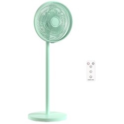 HOMCOM 40 cm Standing Fan, Cooling Floor Fan with 80° Oscillating, Adjustable Tilt and Height, 4 Speed, Remote Control, Green